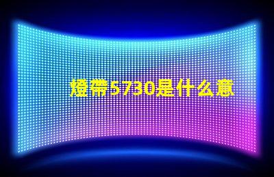 燈帶5730是什么意思 女生說5730是什么意思